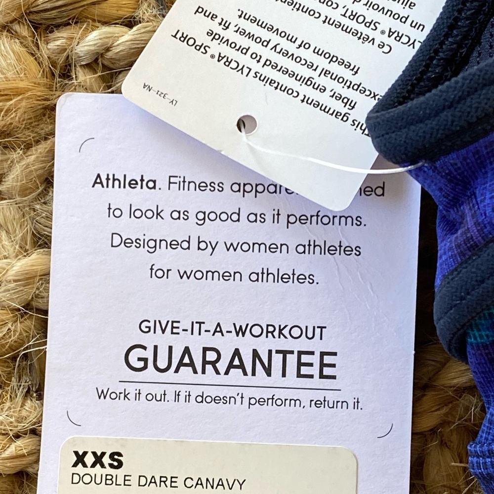 New Athleta XXS Sports Bra | Double Dare Camo Navy - Picture 6 of 7